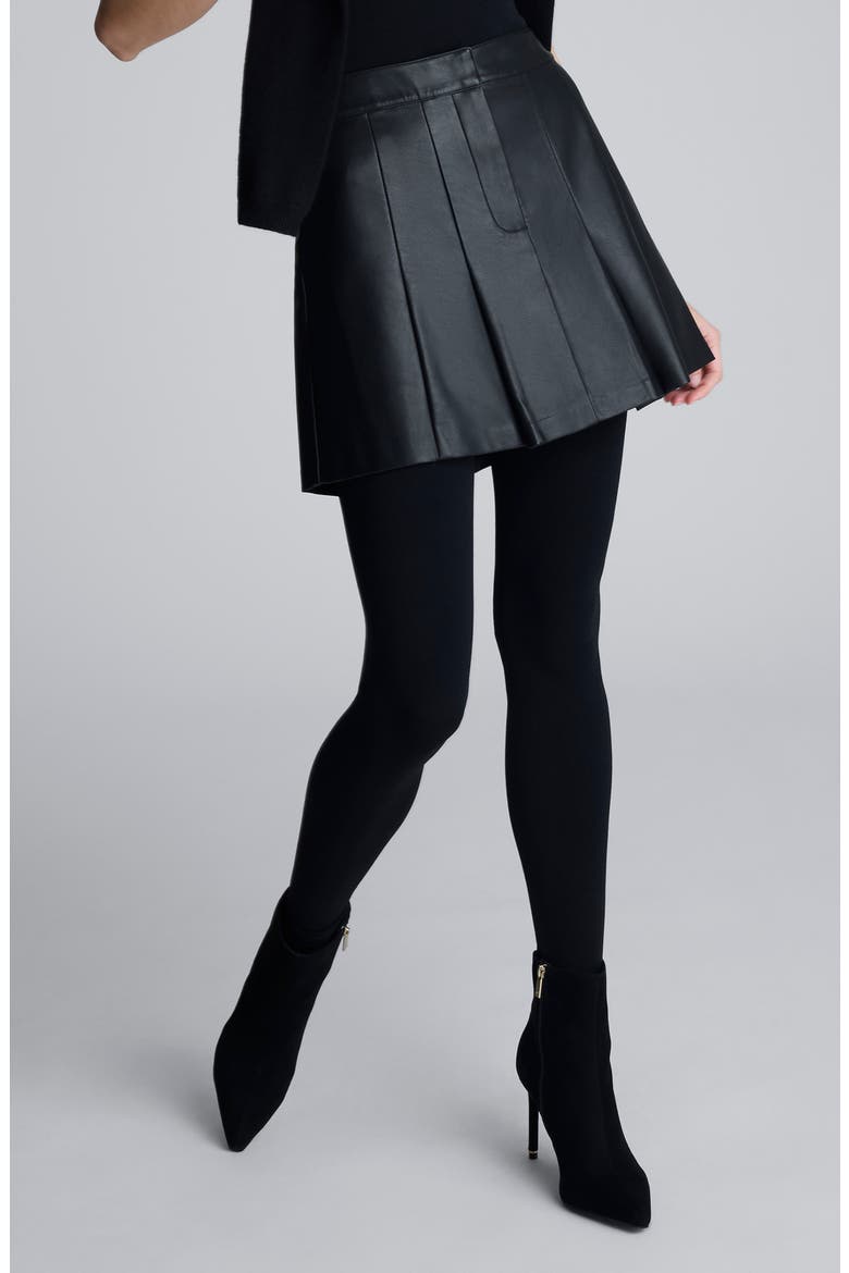Pleated Miniskirt, Alternate, color, BLACK