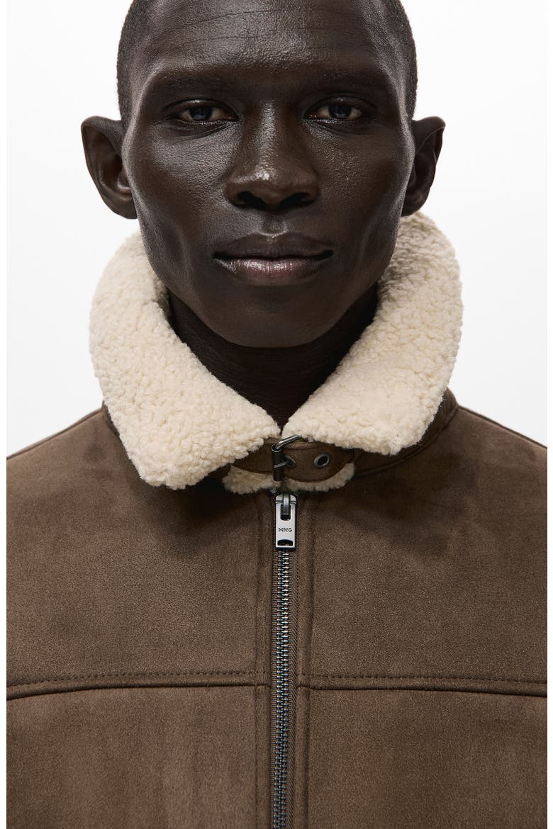 Faux Shearling Jacket, Alternate, color, MEDIUM BROWN