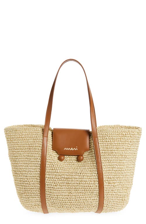 Marni Medium Natural Raffia-effect Trunkaroo Beach Bag