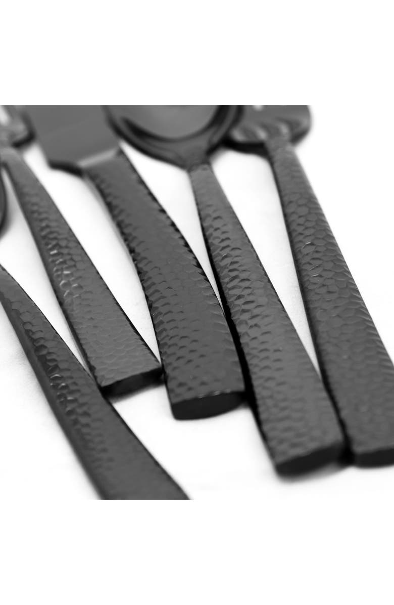 Gibson Elite Stonehenge 20 Piece Flatware Set, Alternate, color, Black