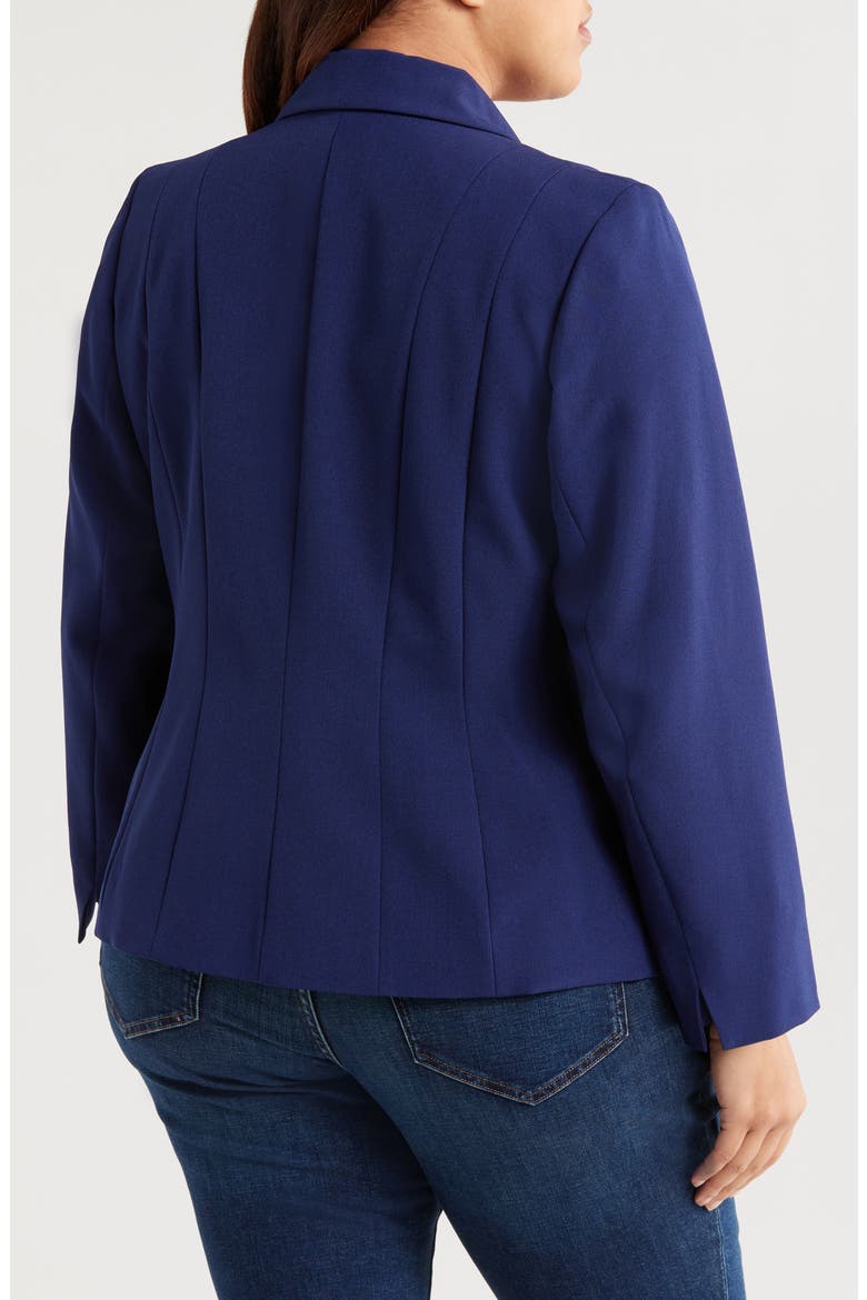One Button Blazer, Alternate, color, KASPER NAVY
