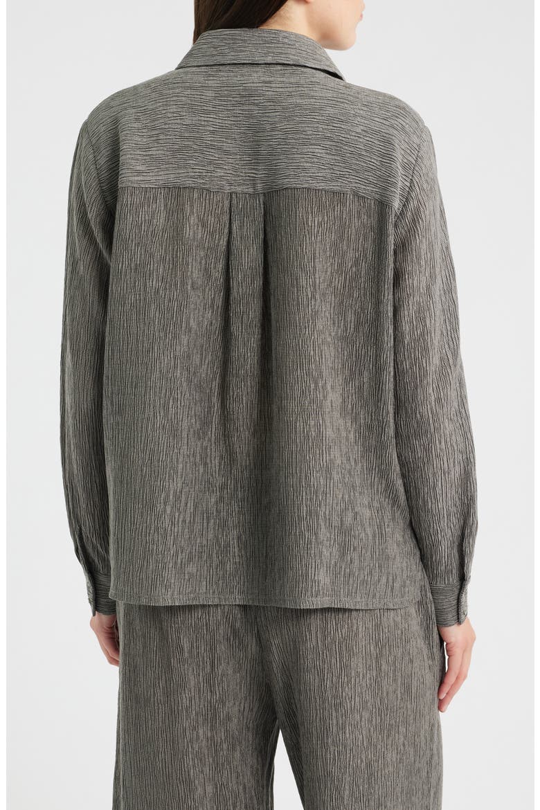 Classic Plissé Button-Up Shirt, Alternate, color, TWINE