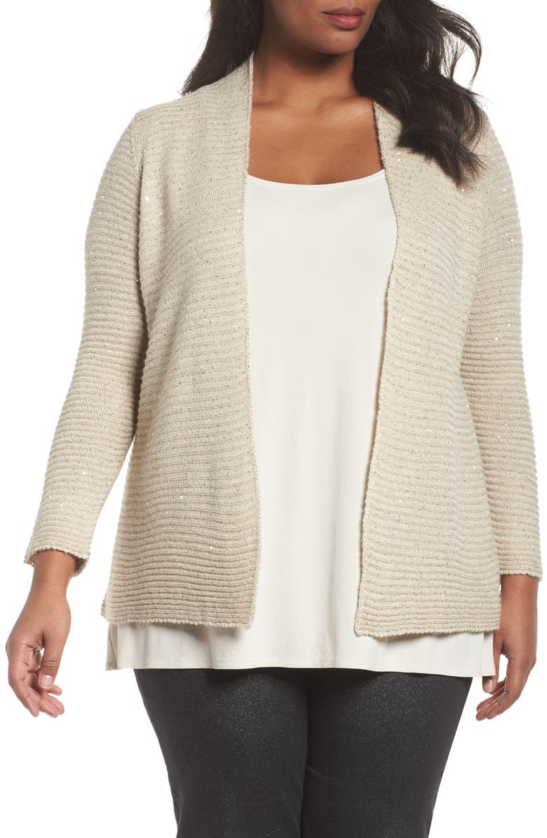 Persona by Marina Rinaldi Meringa Sequin Cardigan, Main, color, 