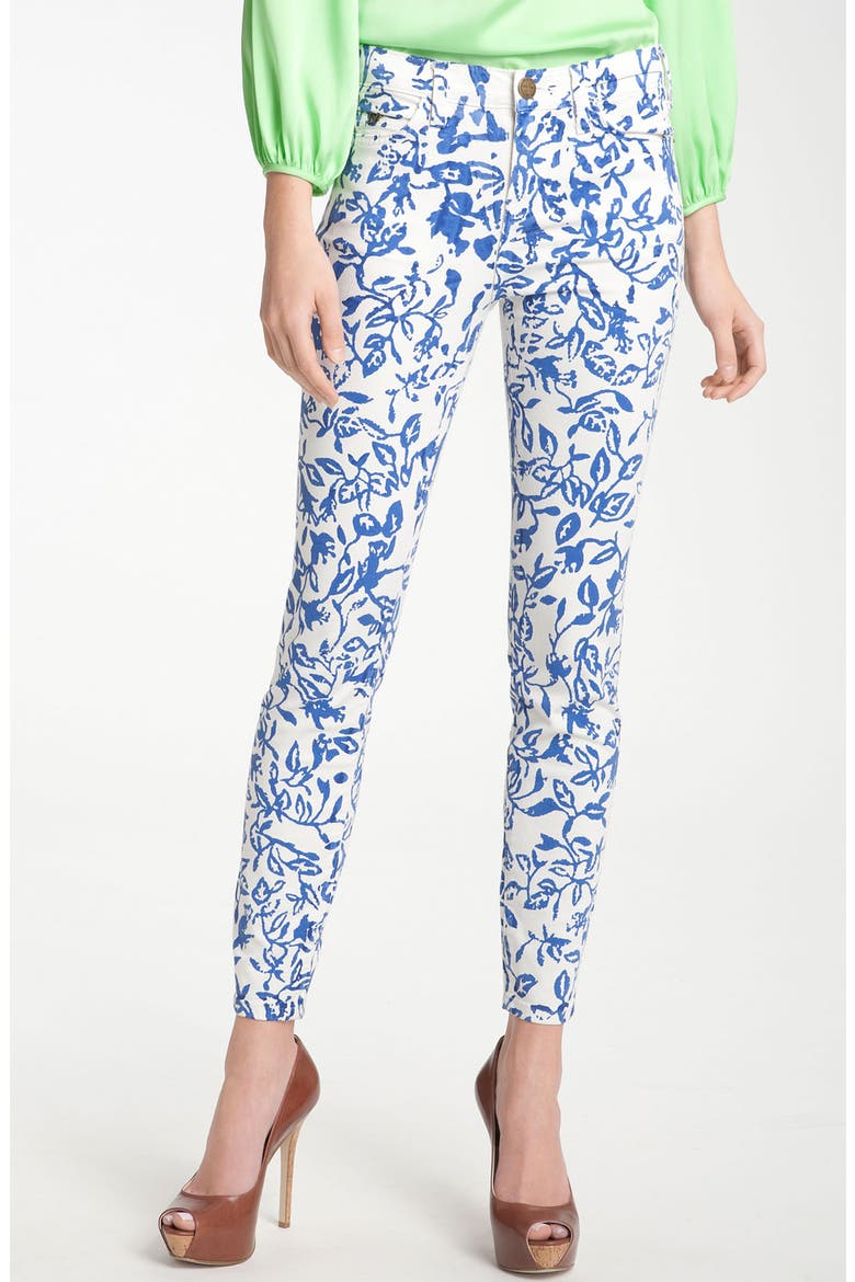 DVF Loves Current/Elliott 'Classic Skinny' Jeans, Alternate, color, BLUE LEAF MEADOW