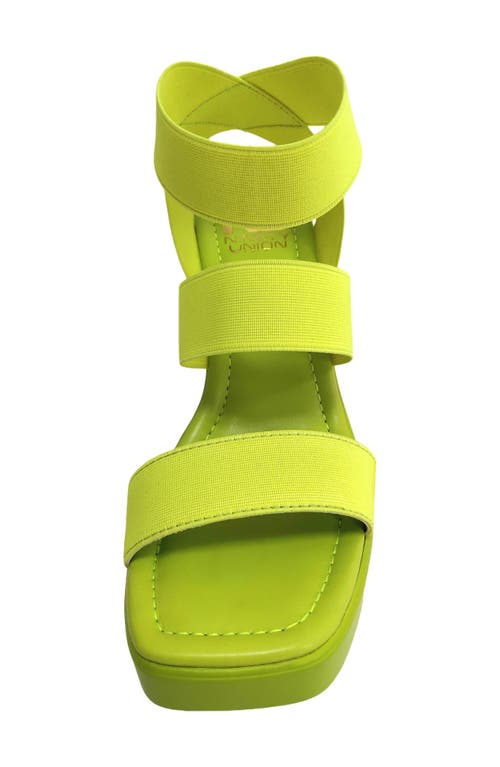 Ninety Union Paige Elastic Strap Wedge Sandal In Lime