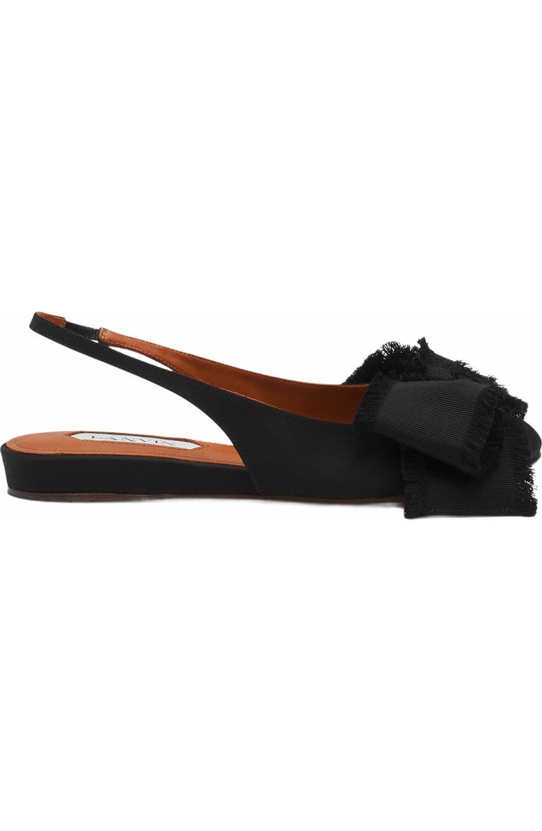 Lanvin Slingback Ballerina Flat In Satin, Main, color, Black