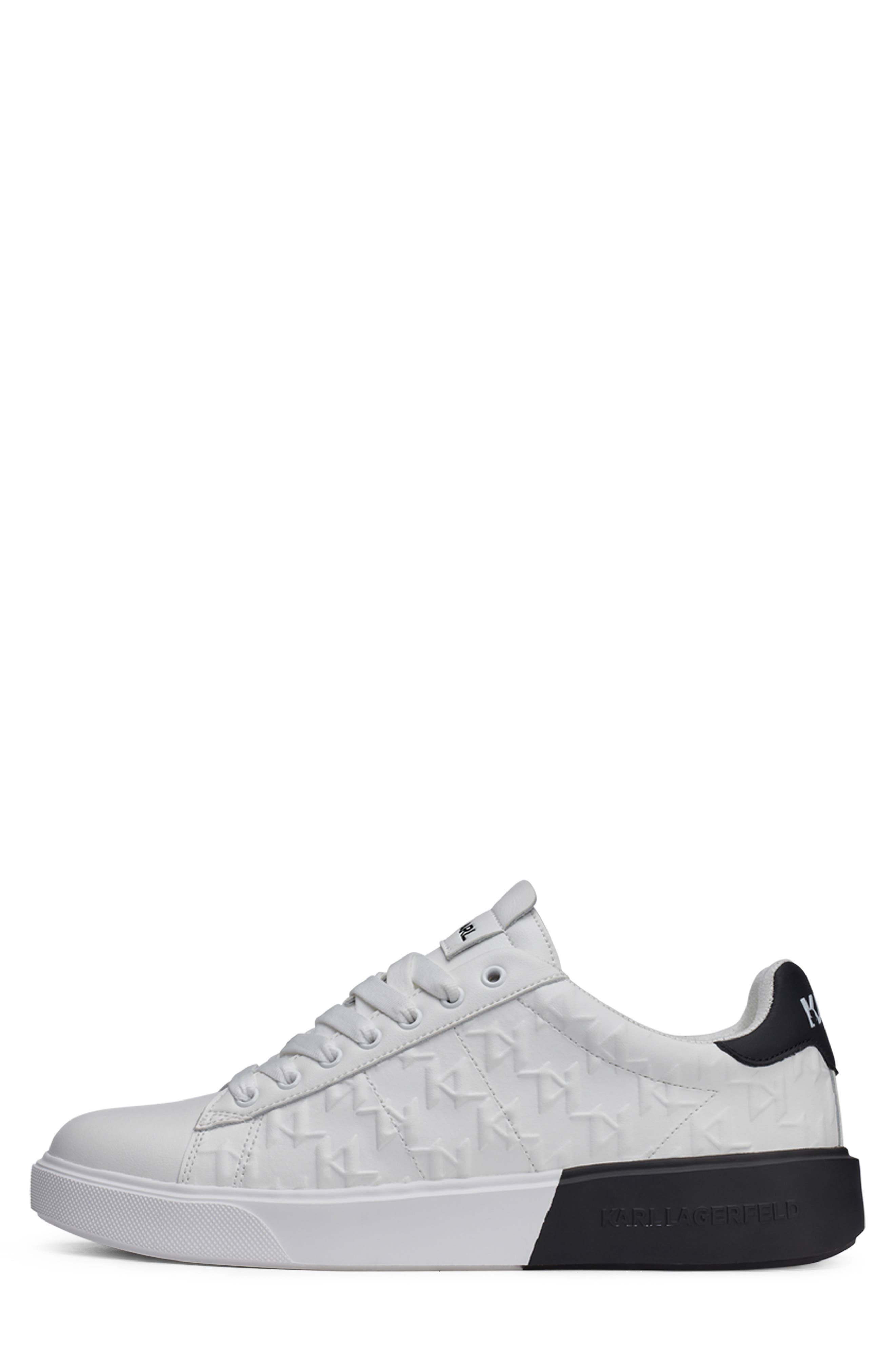 Grid Logo Embossed Sneaker, Alternate, color, WHITE