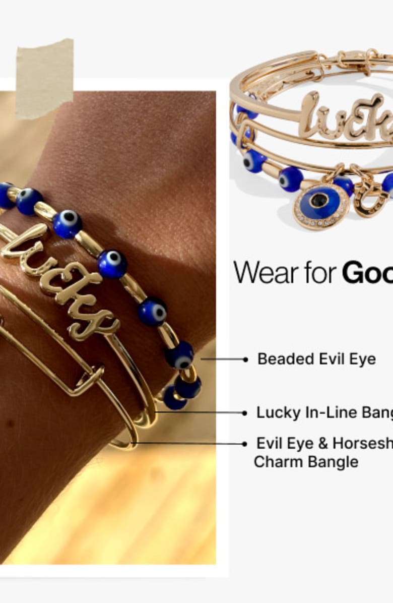 Alex and Ani Evil Eye Bangle Bracelet Set Of 3, Alternate, color, Gold