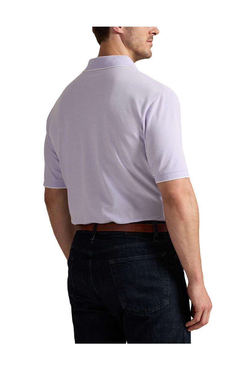 Polo Ralph Lauren Big & Tall Stretch Oxford Mesh Polo Shirt, Alternate, color, Sky Lavender Nd Wht
