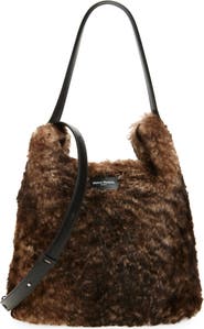 Maison Margiela Dress-age Leather & Genuine Shearling Hobo Bag