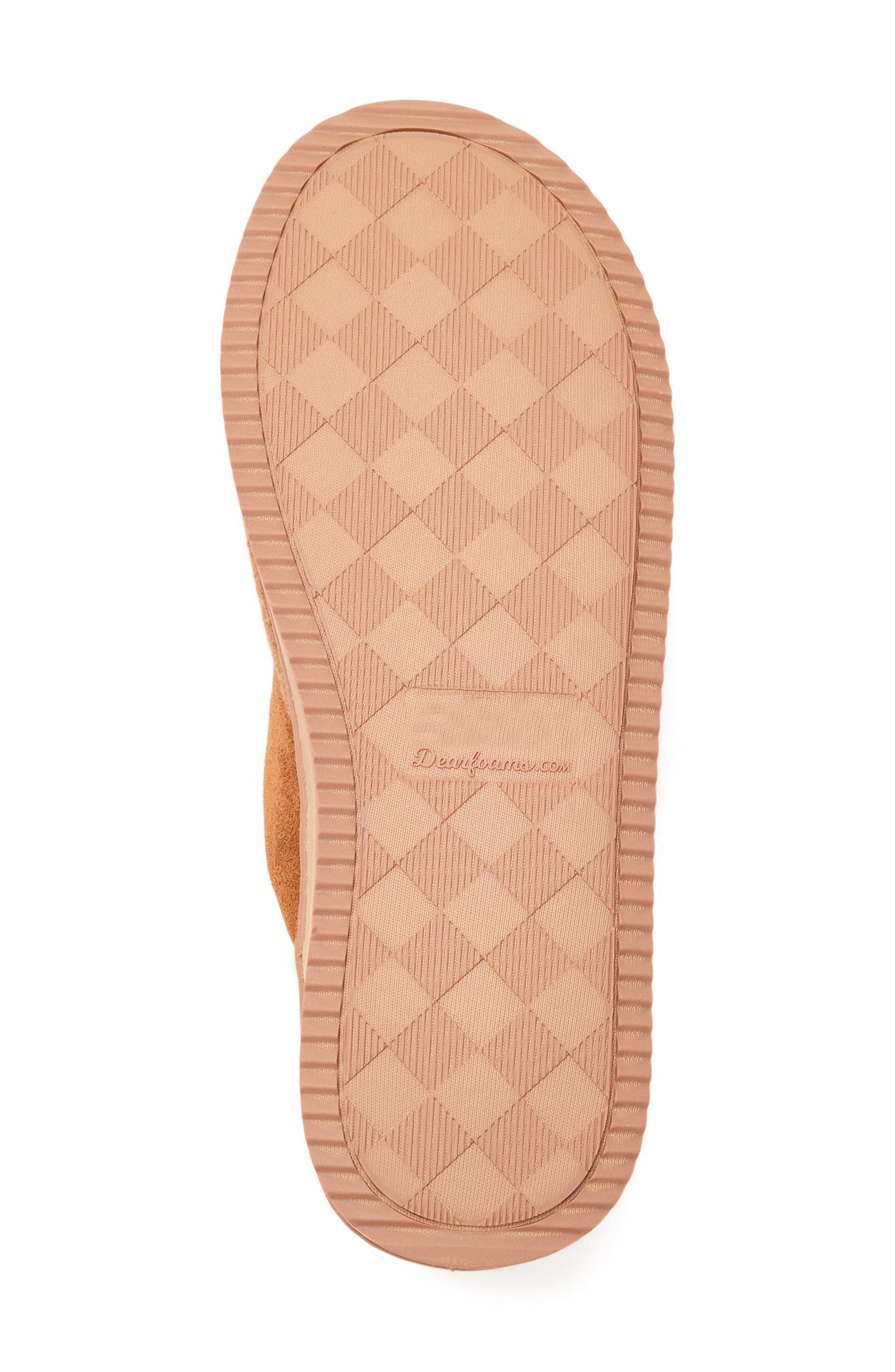 DEARFOAMS Owen Faux Fur Lined Scuff Slipper, Alternate, color, Chestnut
