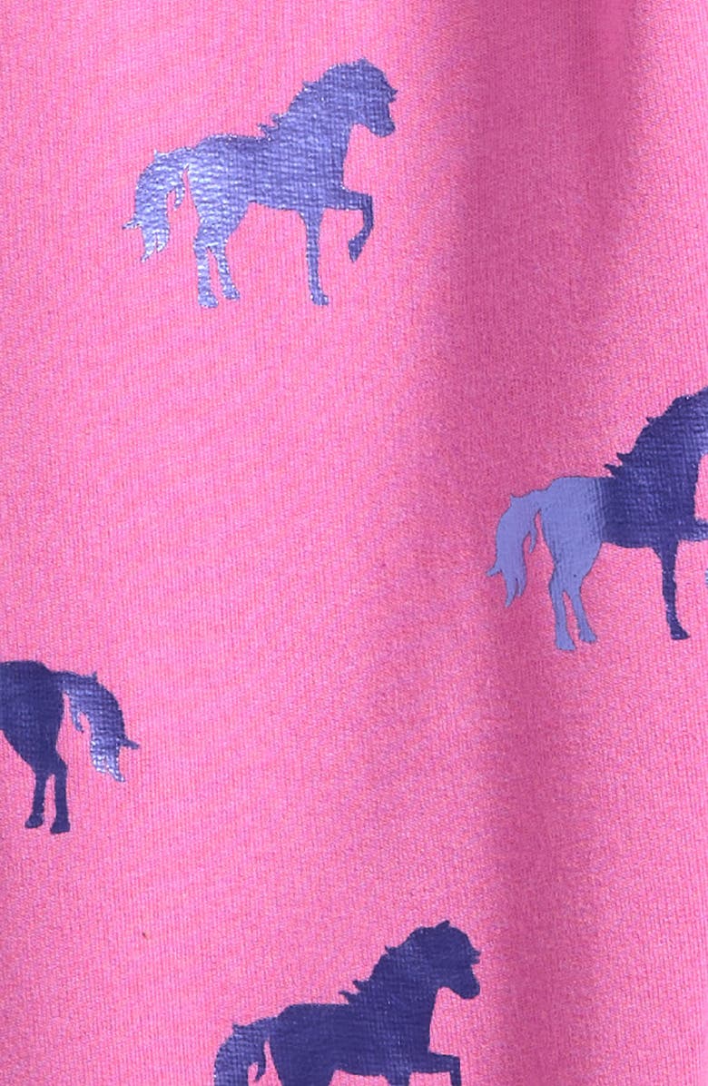 Hatley Kids' Shimmer Horse Print Joggers, Alternate, color, Fuchsia Pink