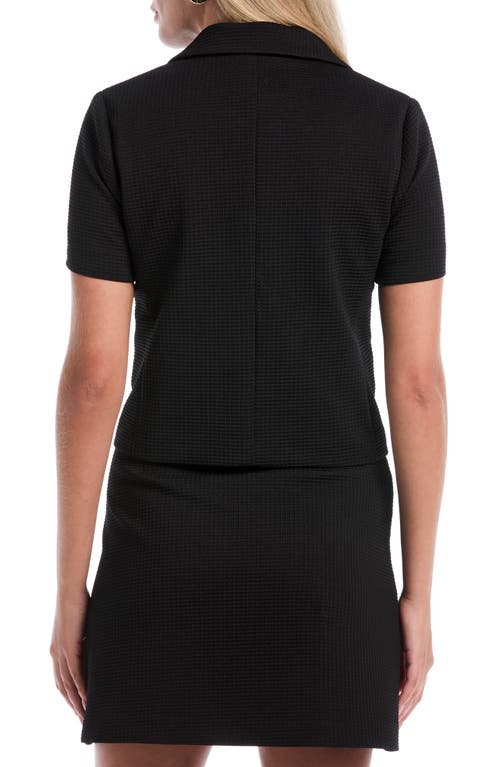 Laundry By Shelli Segal Short Sleeve Button Up Jacket In Black