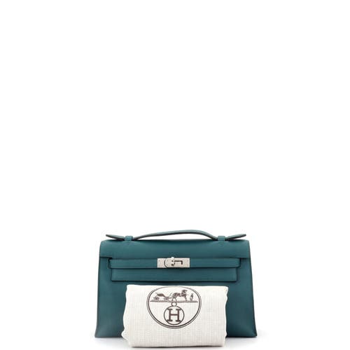 Pre-owned Hermes Hermes Kelly Pochette Swift In Blue