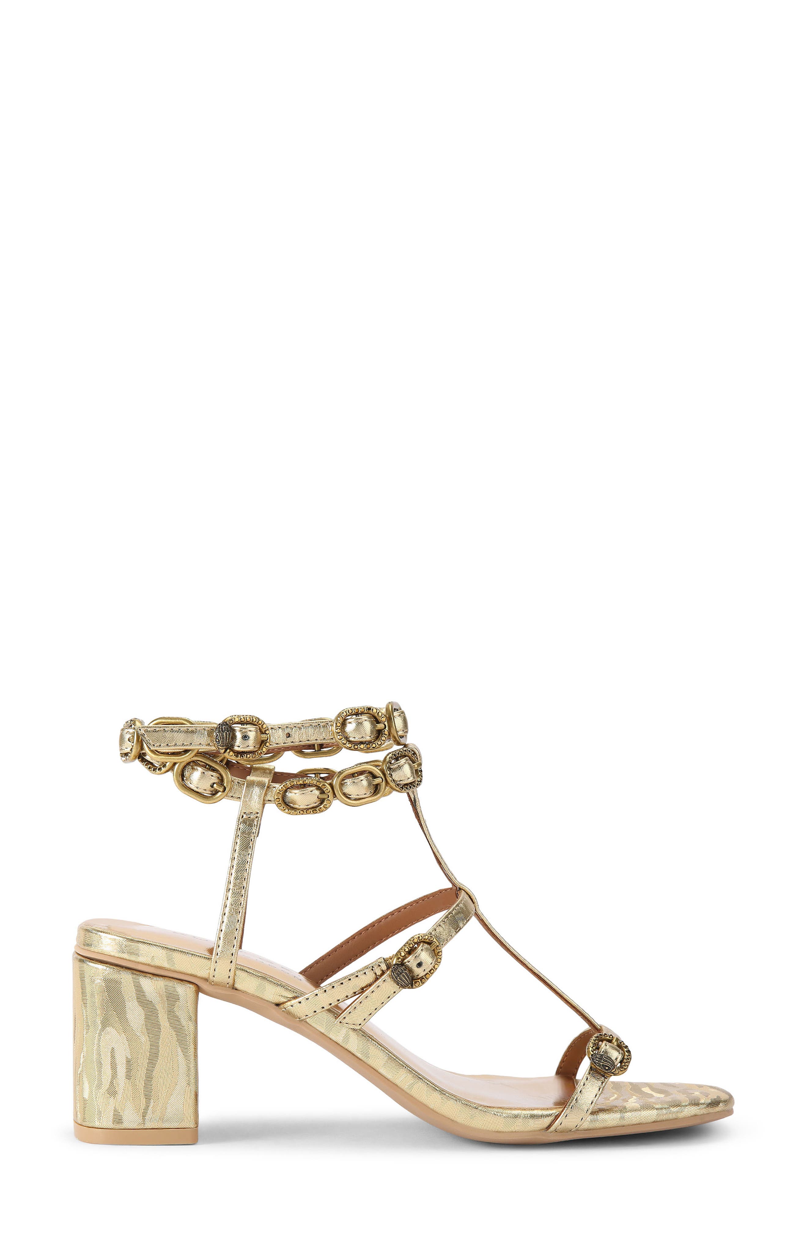 Kurt Geiger London Regent Buckle Embellished Gladiator Sandal, Main, color, 