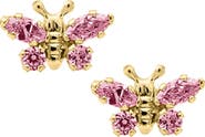 Mignonette Butterfly Birthstone Gold Earrings