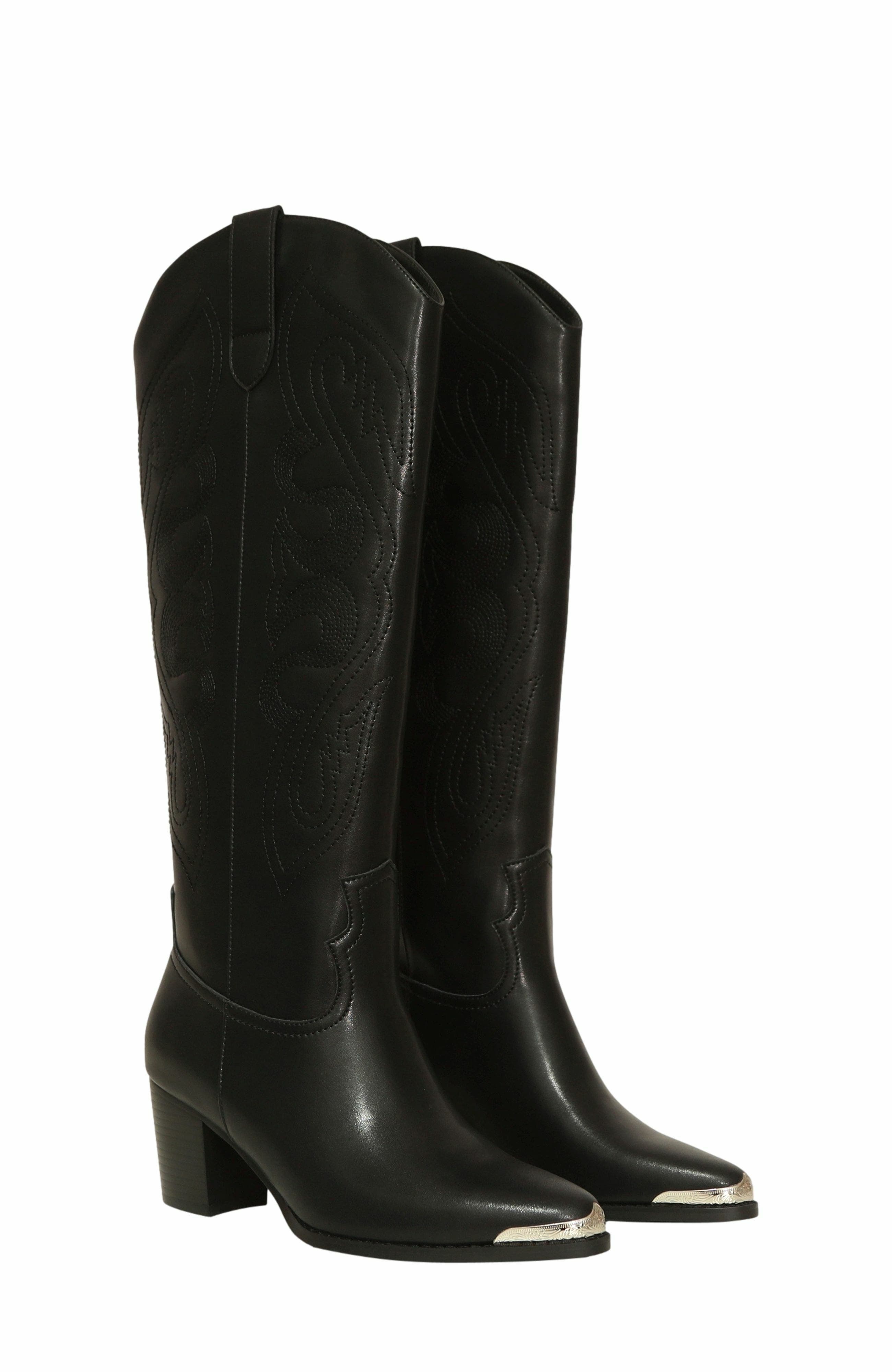 Belle & Bloom Rebelle Knee High Western Boot, Alternate, color, Black