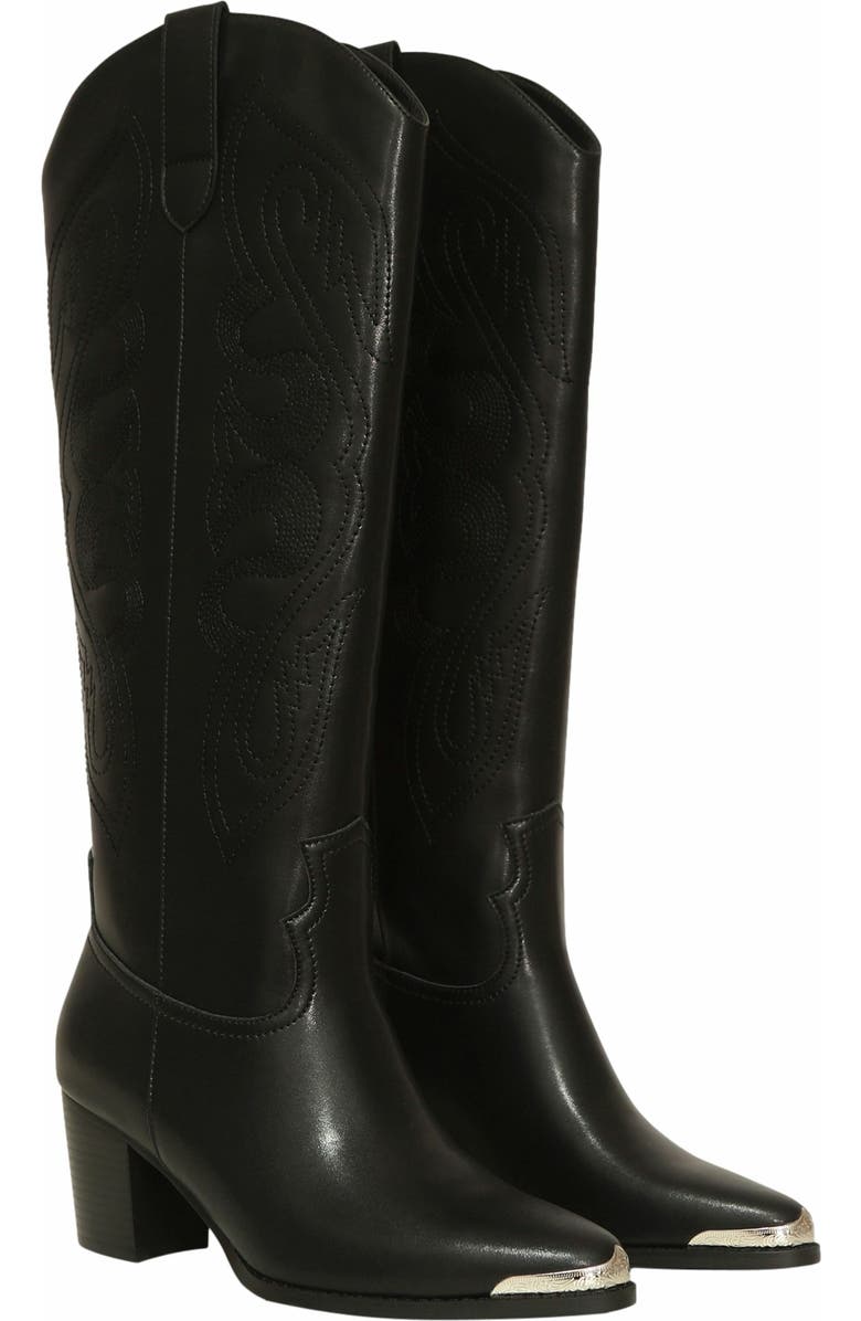Belle & Bloom Rebelle Knee High Western Boot, Alternate, color, Black