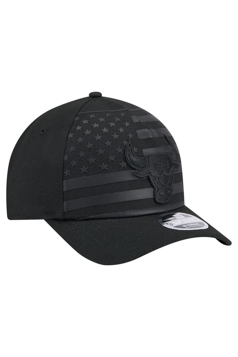 Men's New Era  Black Chicago Bulls Game Day Flag A-Frame 9FORTY Adjustable Hat, Alternate, color, Black