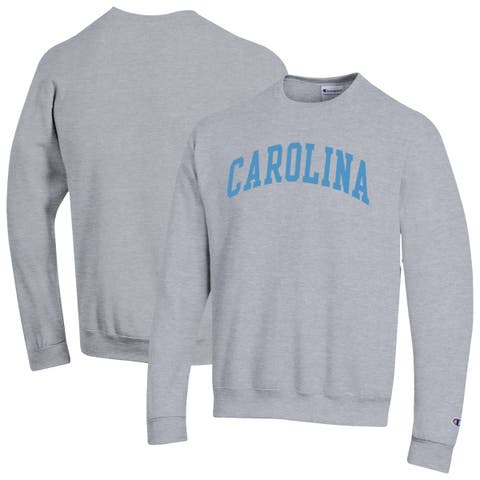 Men's Champion  Heather Gray North Carolina Tar Heels Basic Arch Fleece Pullover Sweatshirt