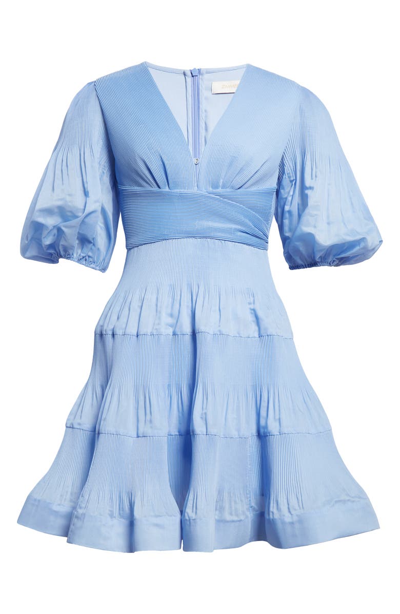 Zimmermann Pleated Tiered Minidress, Alternate, color,