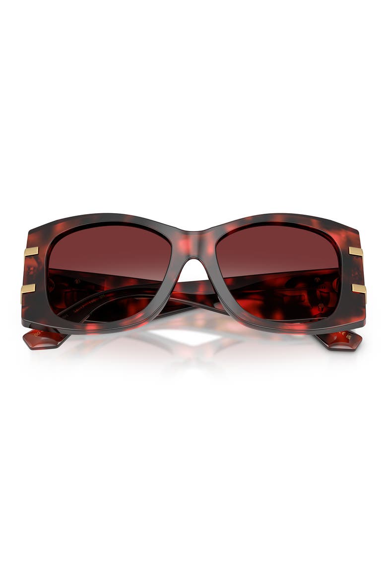 54mm Gradient Butterfly Sunglasses, Alternate, color, RED HAVANA / DARK BRANDY
