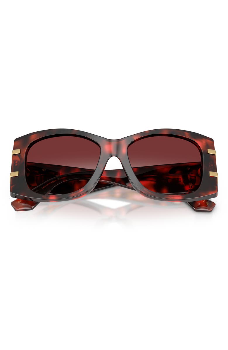 Dolce&Gabbana 54mm Gradient Butterfly Sunglasses, Alternate, color, Red Havana / Dark Brandy