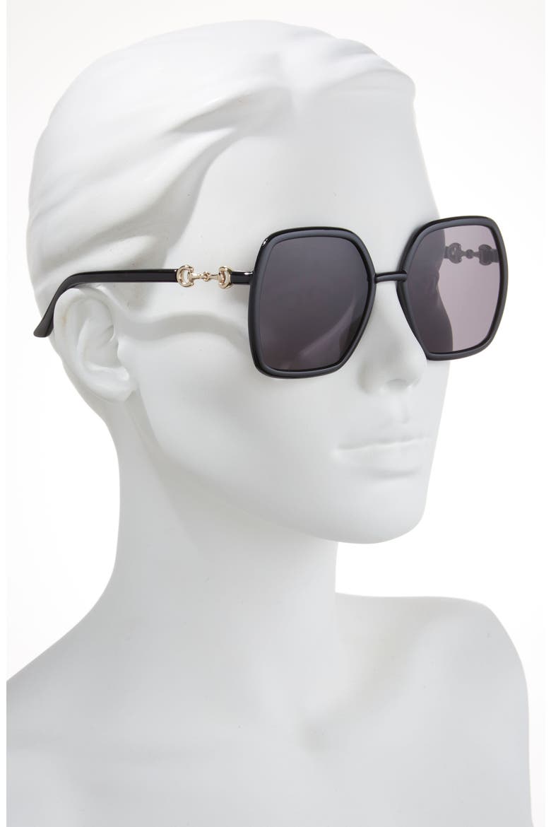 55mm Square Sunglasses, Alternate, color, BLACK BLACK GREY