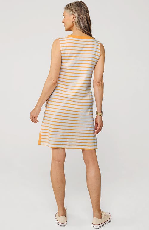LANDS' END LANDS' END COTTON JERSEY NOTCH NECK DRESS WITH SOUTACHE 