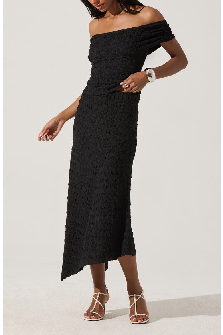 Smock Asymmetric Skirt, Alternate, color, BLACK