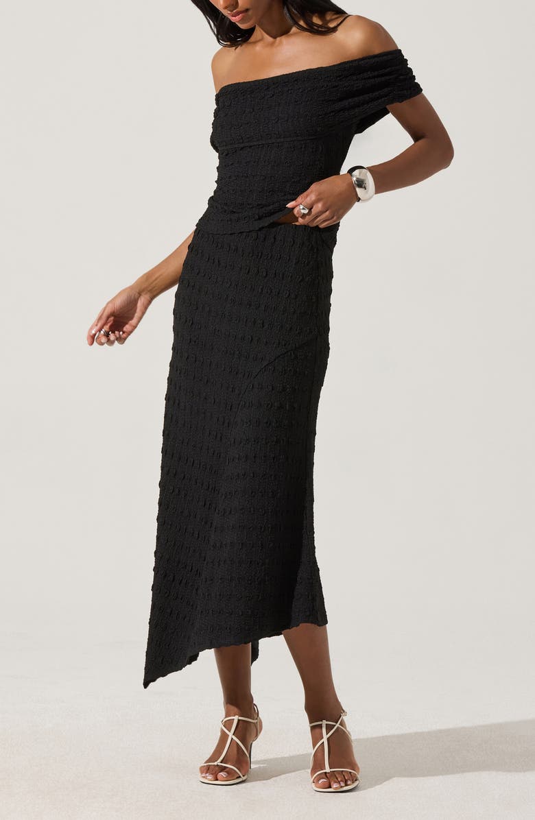 ASTR the Label Smock Asymmetric Skirt, Alternate, color, Black