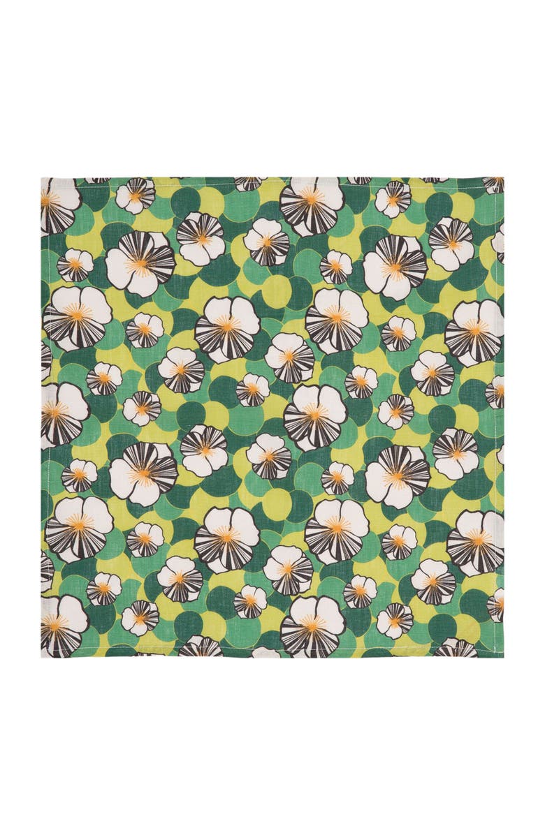 La DoubleJ Large Napkins Set Of 6 (45X45) Ninfea Green, Alternate, color, Ninfea Green