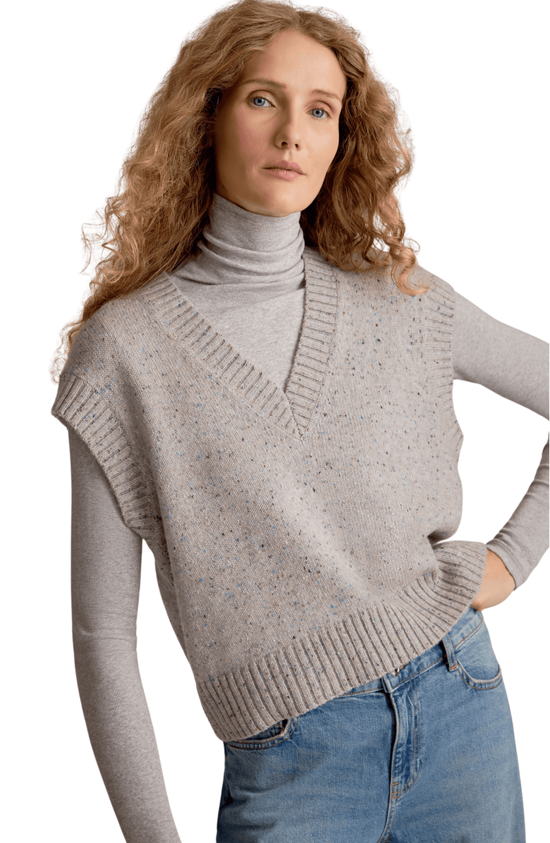 M.M.LaFleur Eloise Confetti Wool Vest, Main, color, Cinder