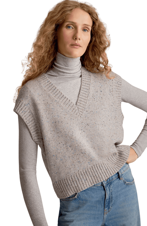 M.m.lafleur M. M.lafleur Eloise Confetti Wool Vest In Gray