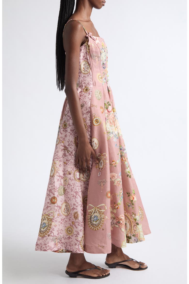 Asymmetric Multi Frill Silk Dress, Alternate, color, CHAMBER OF BLOOMS