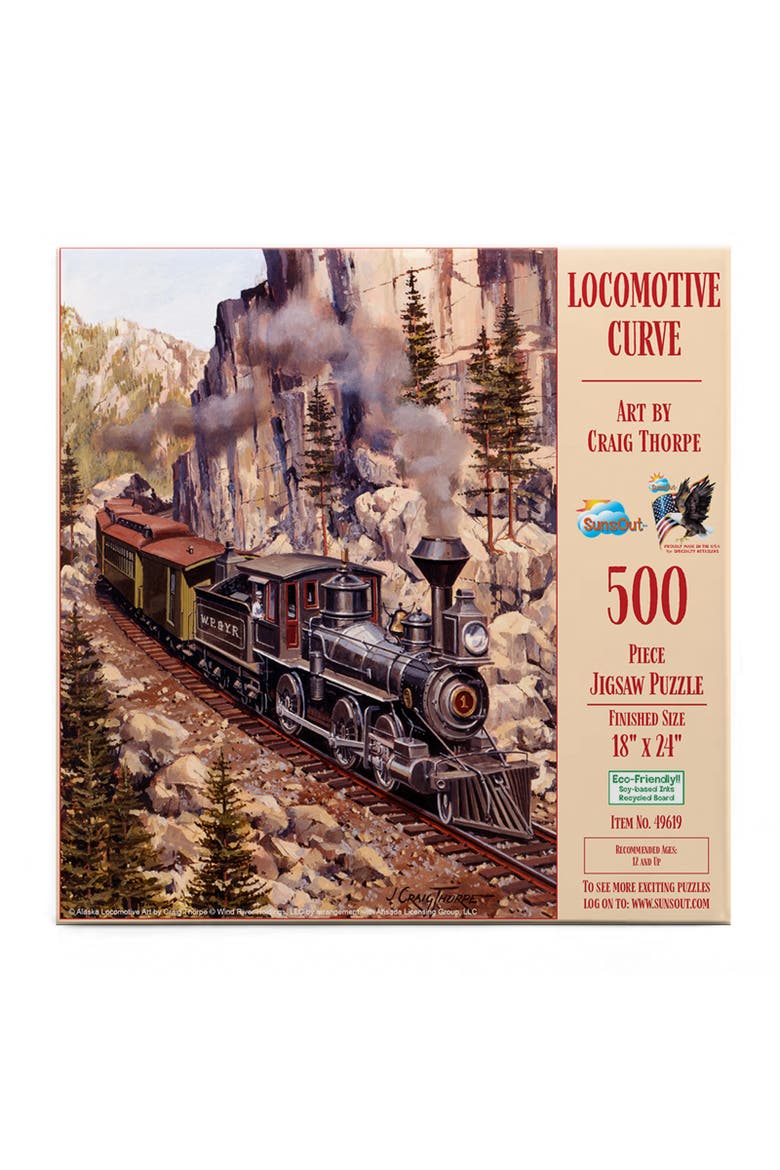 Locomotive Curve 500 piece Jigsaw Puzzle for Adults, Alternate, color, Multicolor