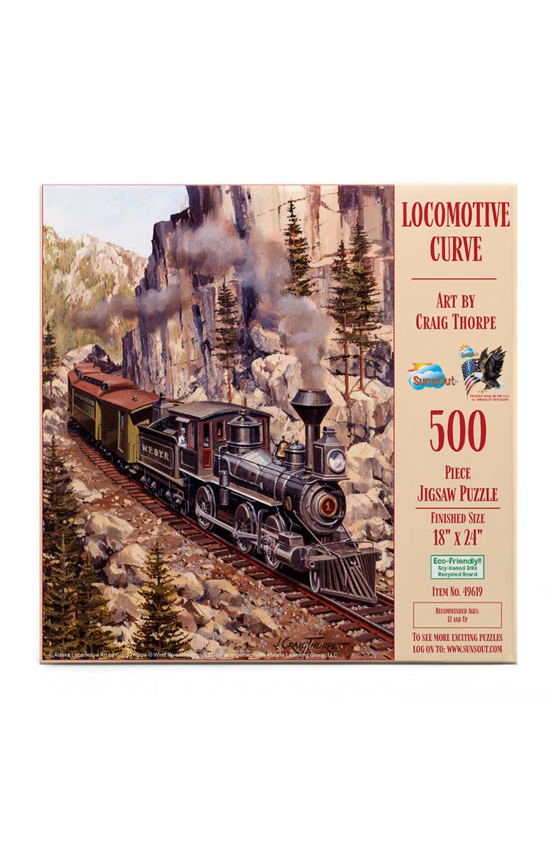Sunsout Locomotive Curve 500 piece Jigsaw Puzzle for Adults, Alternate, color, Multicolor