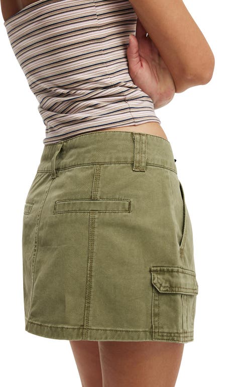 Shop Cotton On Benny Cargo Skirt In Washed Cactus Green