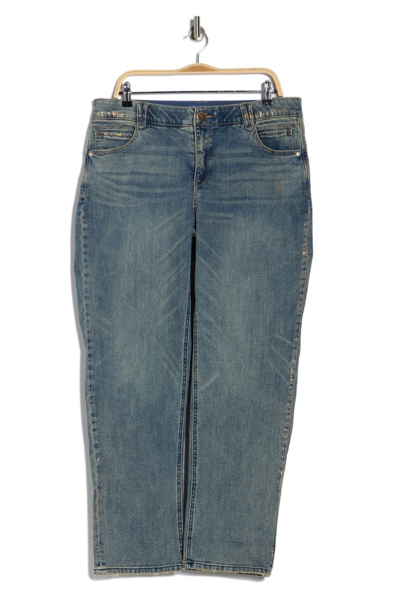 AB Solution High Waist Cuffed Boyfriend Jeans, Alternate, color, MID BLUE ARTISINAL