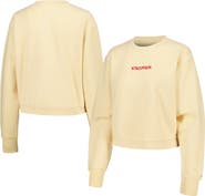 LEAGUE COLLEGIATE WEAR Women's League Collegiate Wear Cream Wisconsin Badgers Timber Cropped Pullover Sweatshirt