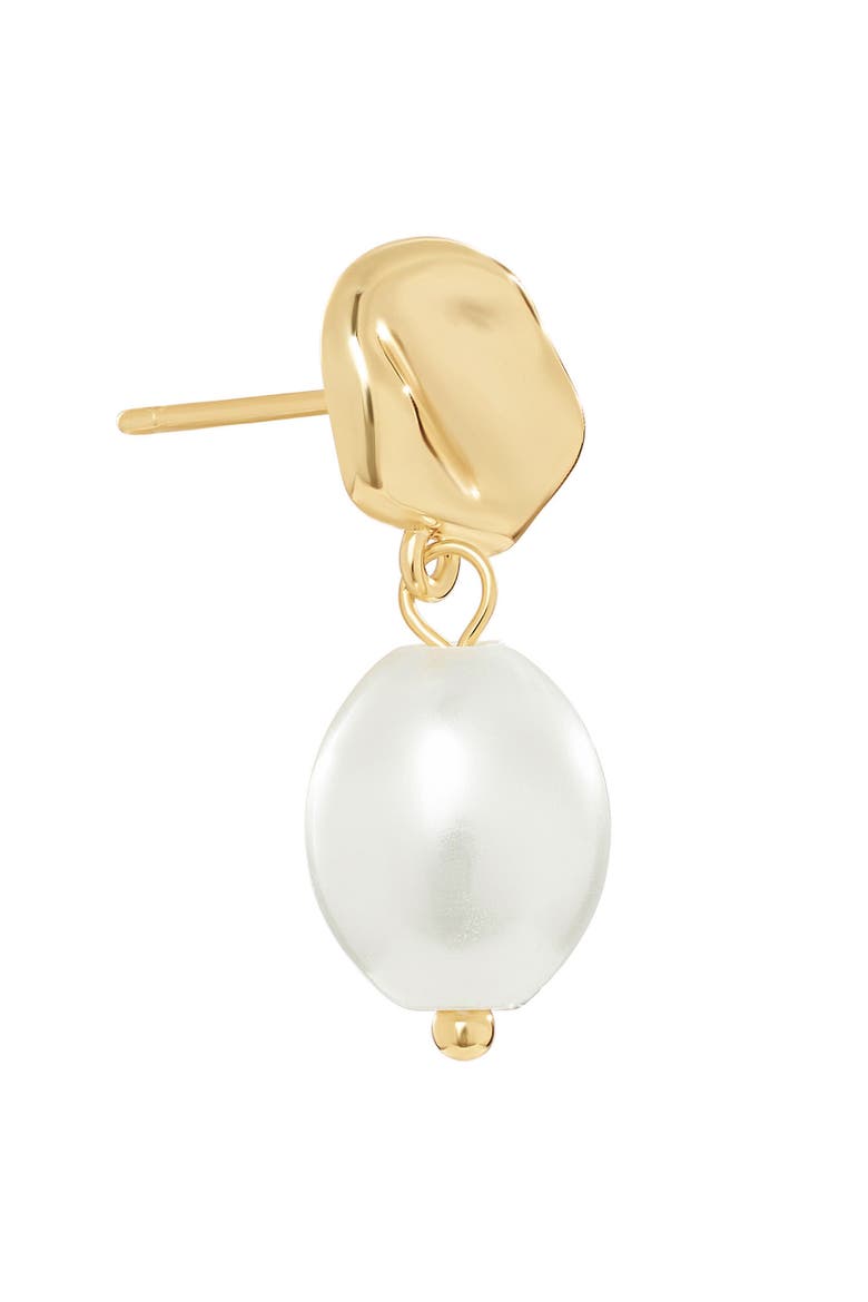 Faux Pearl Drop Earrings, Alternate, color, GOLD
