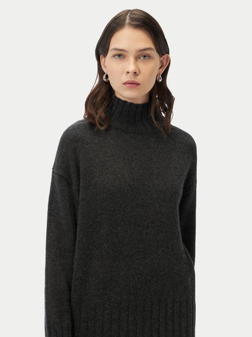 Gobi Mongolian Cashmere Relaxed-fit Cashmere Turtleneck In Charcoal