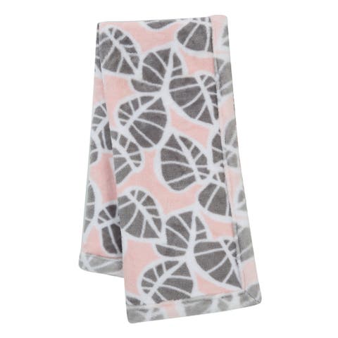 Calypso Koala Leaf Print Luxury Coral Fleece Baby Blanket