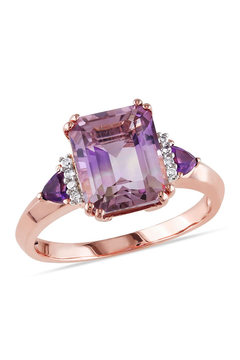 Ametrine, Amethyst & Diamond Ring - 0.04 ctw, Main, color, PURPLE