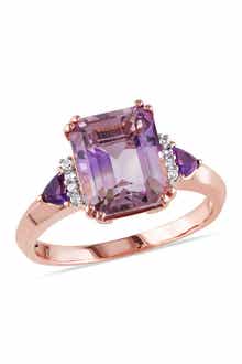DELMAR Ametrine, Amethyst & Diamond Ring - 0.04 ctw