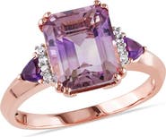 DELMAR Ametrine, Amethyst & Diamond Ring - 0.04 ctw