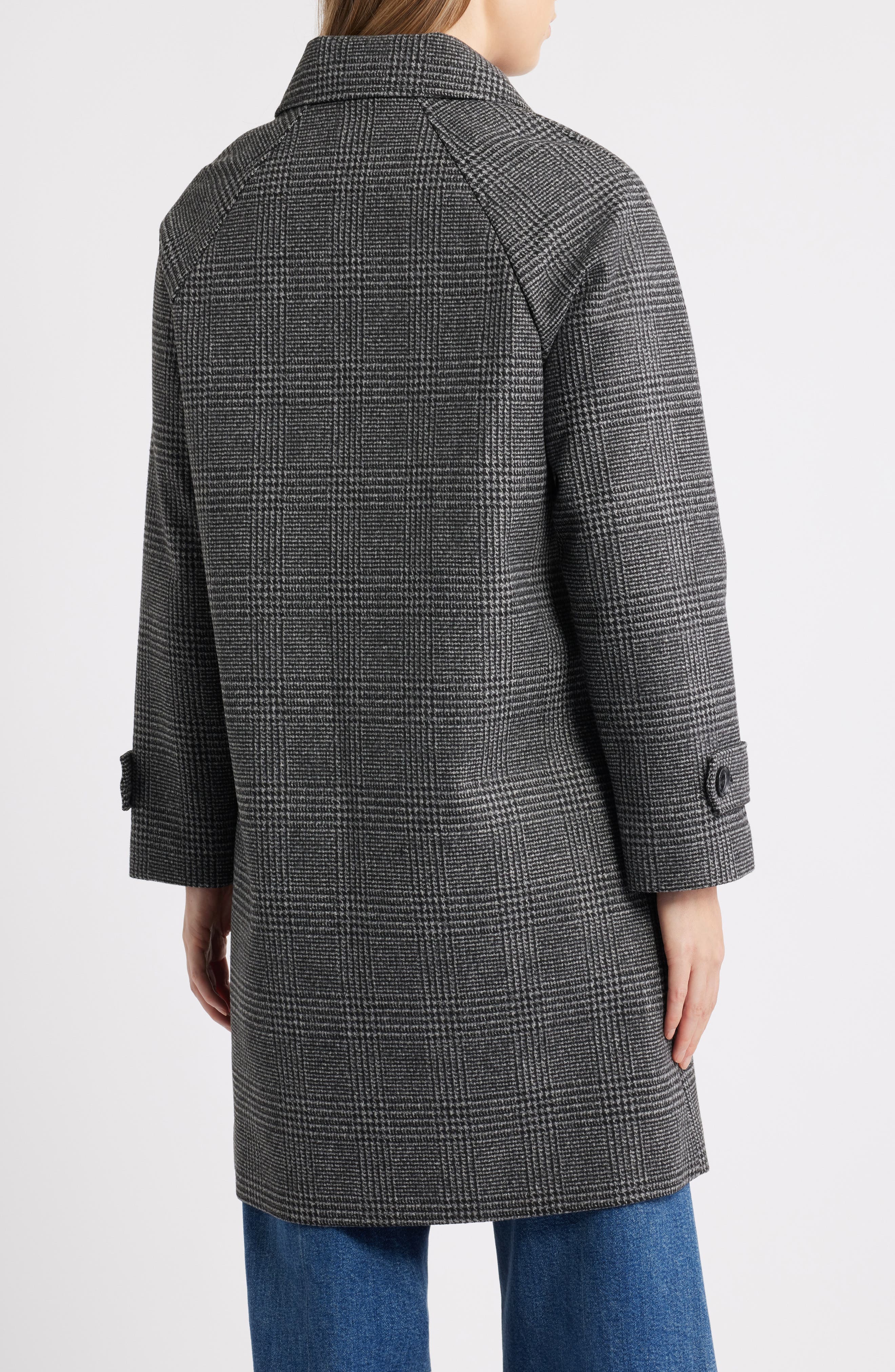 Plaid Slim Balmacaan Coat - image 2