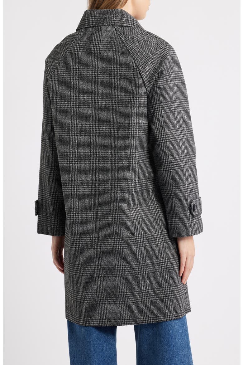 Plaid Slim Balmacaan Coat, Alternate, color, CHARCOAL