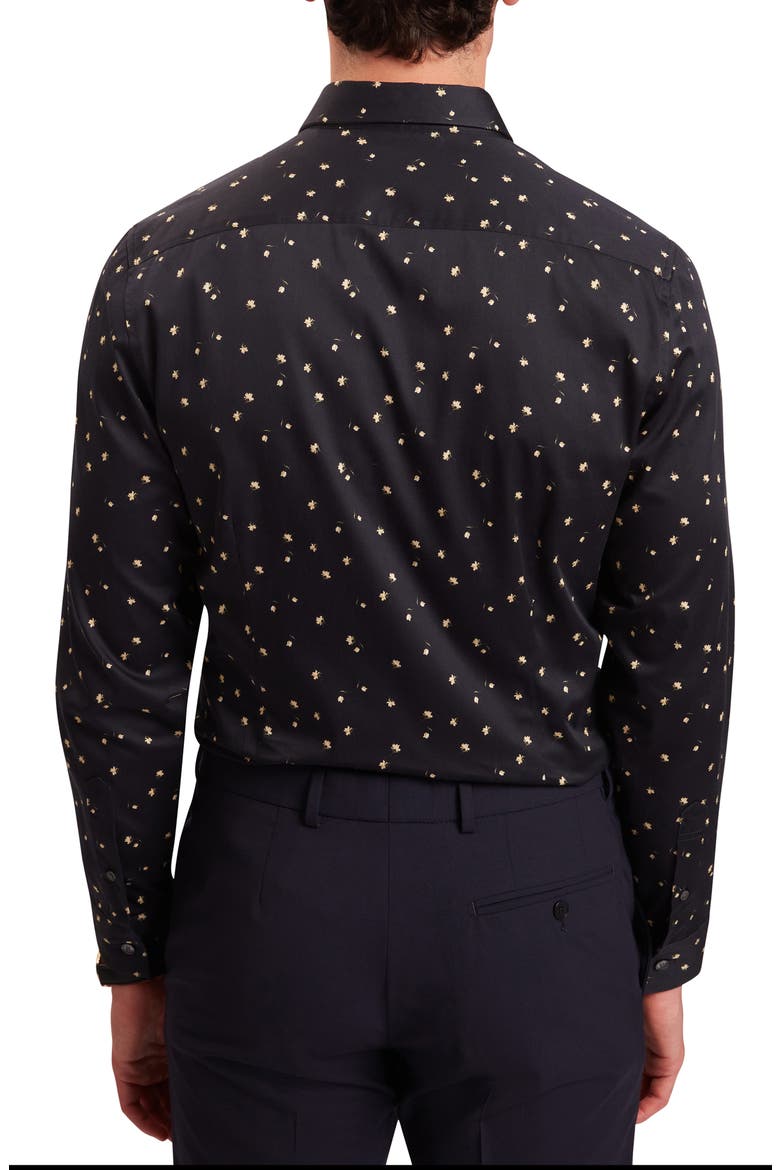 Iskran Floral Print Stretch Cotton Button-Up Shirt, Alternate, color, NAVY