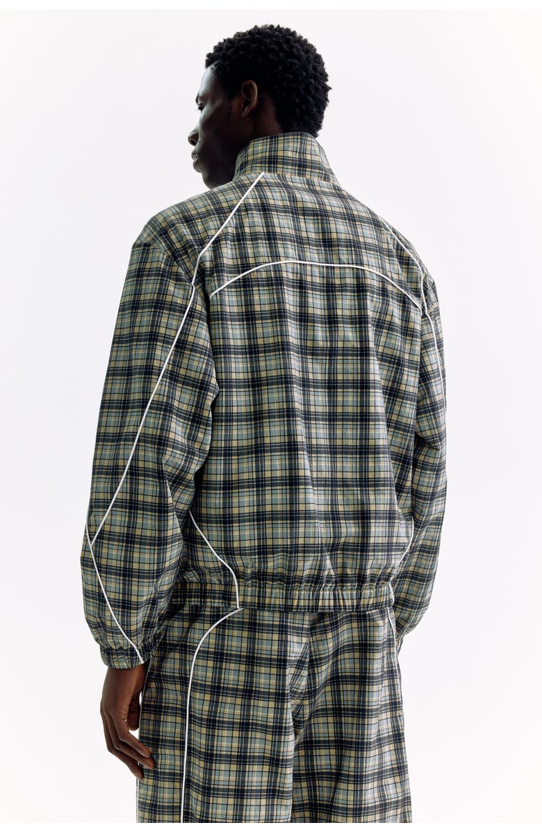 H&M Nylon Track Jacket, Alternate, color, Beige/Plaid